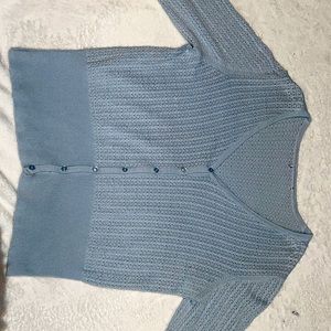 Light blue button up cardigan, size S/M
